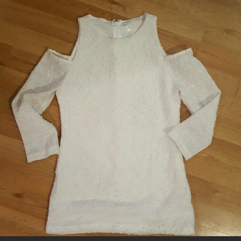 White Jennifer Lopez Cold Shoulder Sweater XS